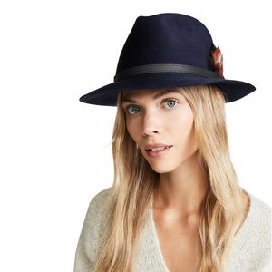 Tory Burch Navy Felt Fedora